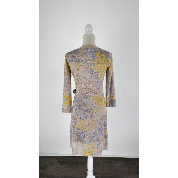 BCBGMAXAZRIA Alberta Long Sleeve Wrap Mini Dress Womens Size Small Pastel - Picture 6 of 11